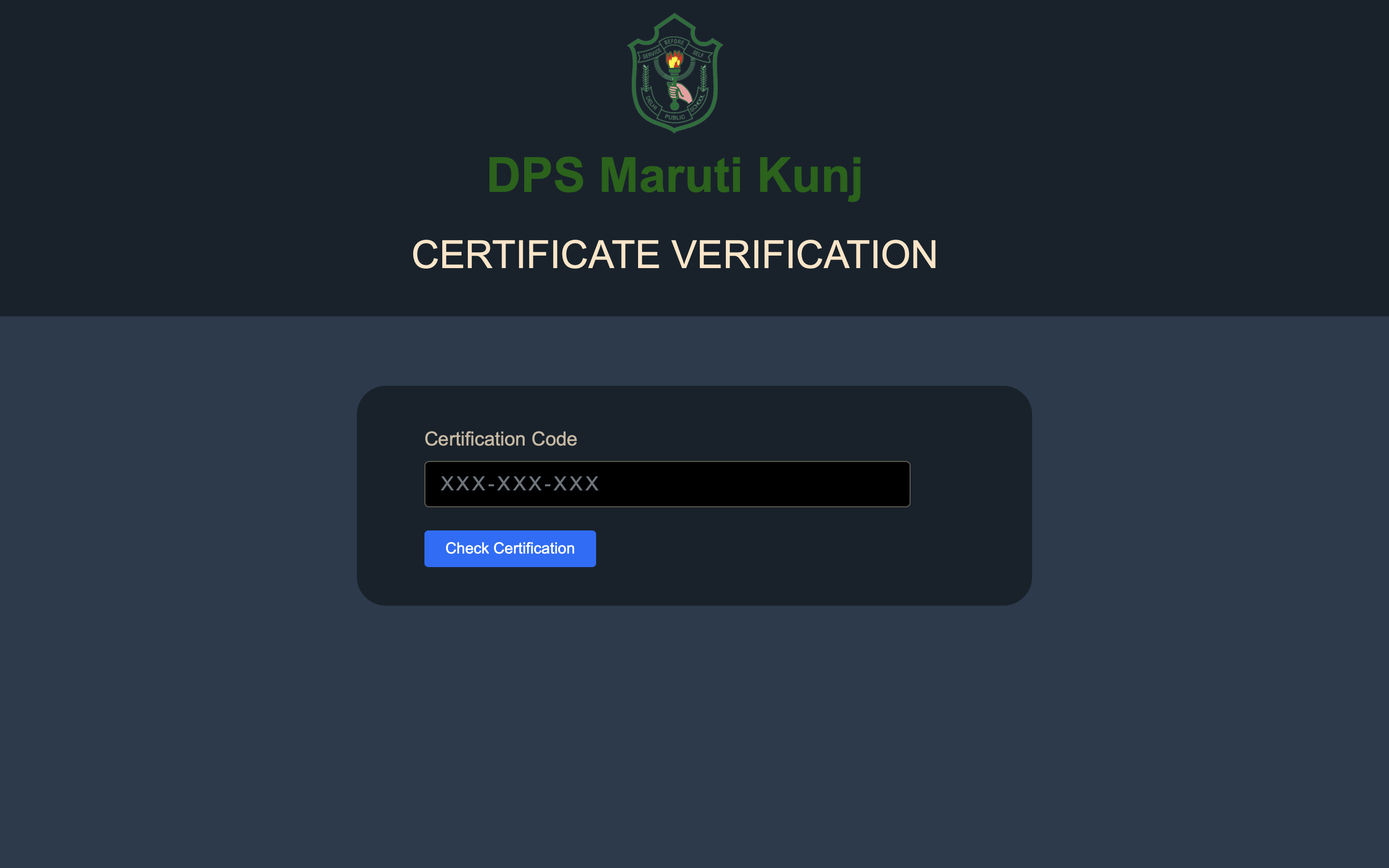 Certificate Handling System